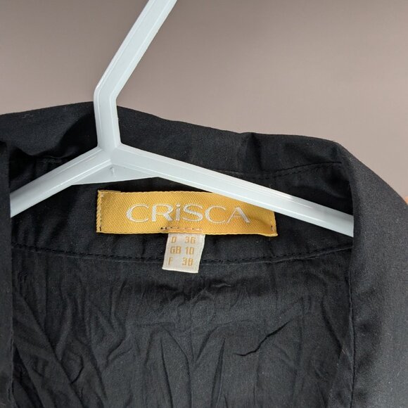 Crisca Patchwork Button Down Top with Stitching Black Size 10 UK Size 6 US - Picture 3 of 3